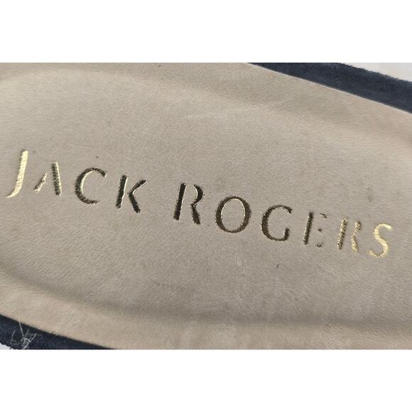 Jack Rogers Platform Espadrille Slide Sandals Womens 11 Blue Suede Boho Preppy - Picture 10 of 11